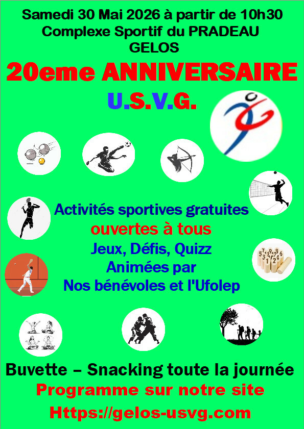 20e Anniversaire le 30/5/26